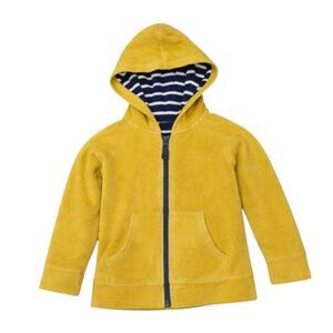 Mini Boden Yellow Towelling Hoodie Jacket Beach swim Cover Up Kids Girl Size 4 5